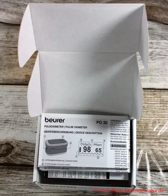 Beurer PO 30 Pulsoximeter - geöffnete Verpackung