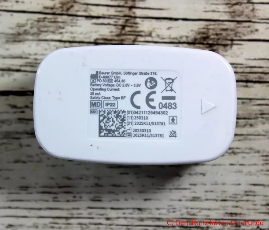 Beurer PO 30 Pulsoximeter - Gerät Unterseite